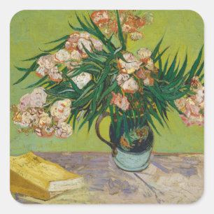 Sticker Carré Nature morte florale rose aux oleanders de Van Gog