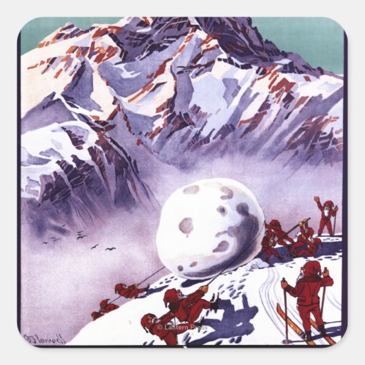 Sticker Carré Naughty Gnomes Fabriquant une affiche de balle de  (Devant)