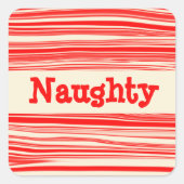 Sticker Carré Naughty Red Pepperment Candy Marbled Noël (Devant)