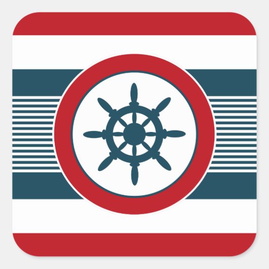 Sticker Carré Nautical design (Devant)