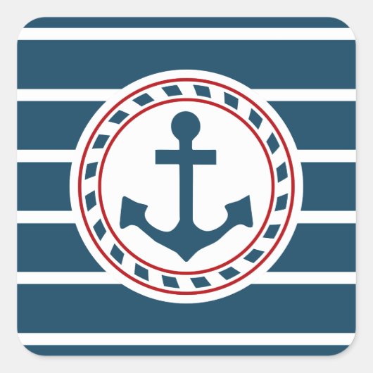 Sticker Carré Nautical design (Devant)