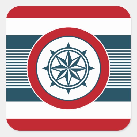 Sticker Carré Nautical design (Devant)