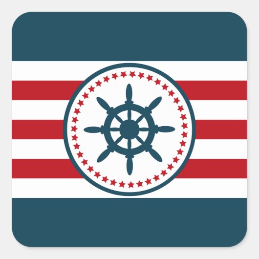 Sticker Carré Nautical design (Devant)
