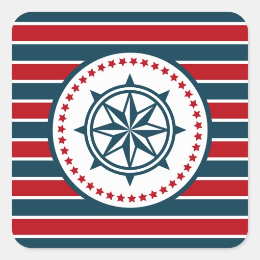 Sticker Carré Nautical design (Devant)