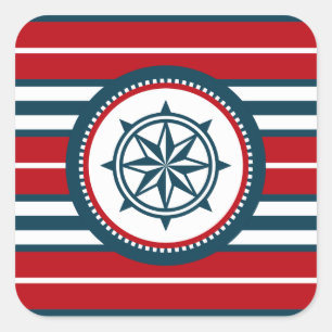 Sticker Carré Nautical design