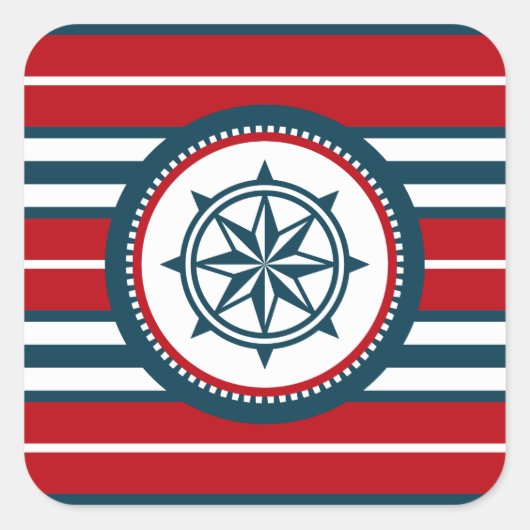 Sticker Carré Nautical design (Devant)