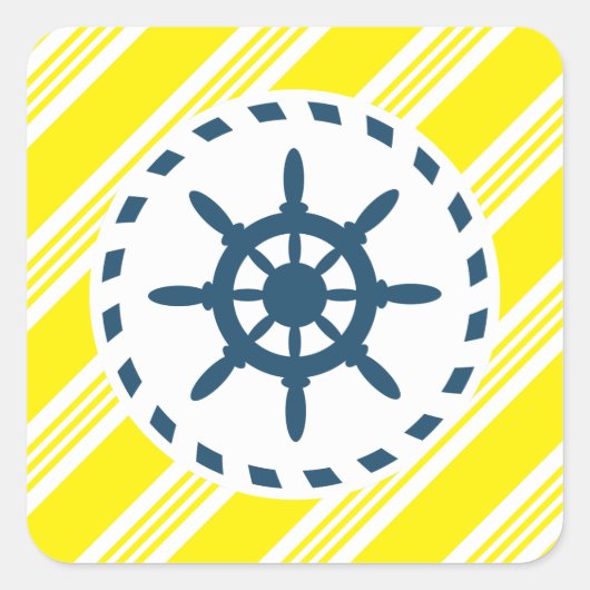 Sticker Carré Nautical design (Devant)