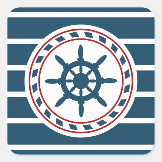Sticker Carré Nautical design (Devant)