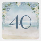 Sticker Carré Nautical Net et Arch pour 40e anniversaire (Devant)