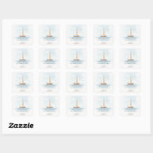 Sticker Carré Nautical Sailboat Thank you (Feuille)