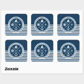 Sticker Carré Nautical themed design (Feuille)