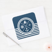 Sticker Carré Nautical themed design (Enveloppe)