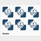 Sticker Carré Nautical themed design (Feuille)