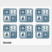 Sticker Carré Nautical themed design (Feuille)