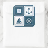 Sticker Carré Nautical themed design (Sac)