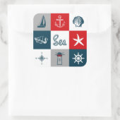 Sticker Carré Nautical themed design (Sac)