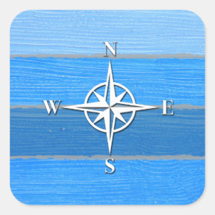 Sticker Carré Nautical themed design