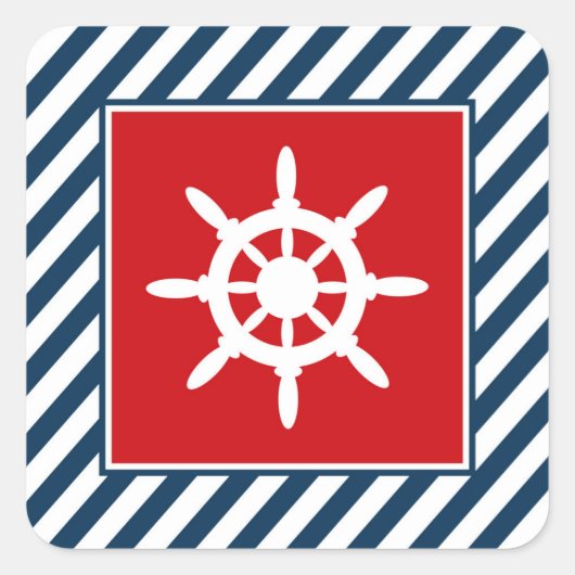 Sticker Carré Nautical themed design (Devant)