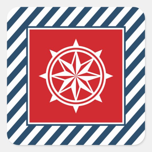 Sticker Carré Nautical themed design (Devant)