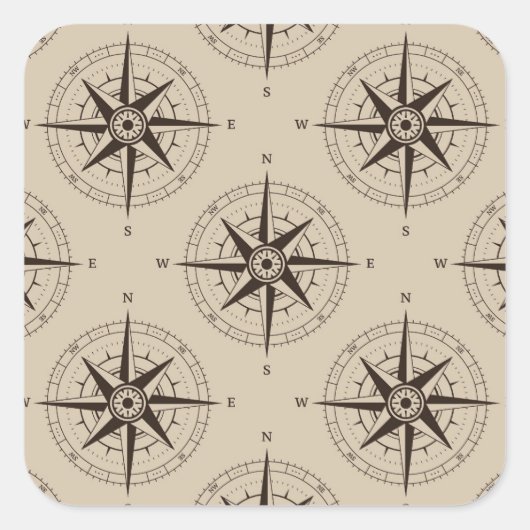 Sticker Carré Navigation Compass (Devant)
