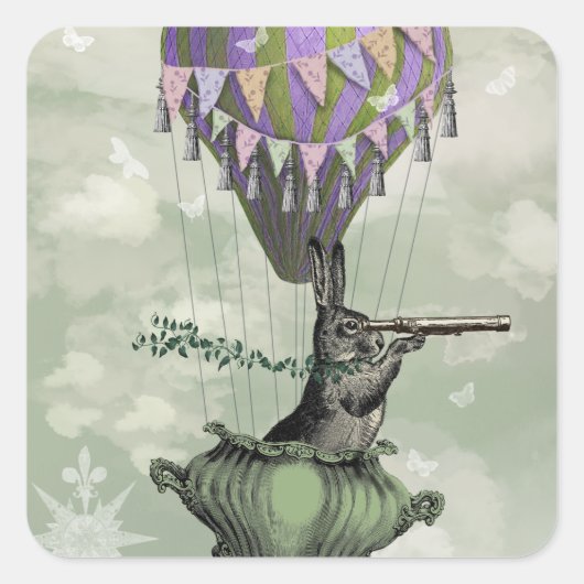 Sticker Carré Navigation dans le lapin (Devant)