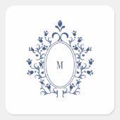 Sticker Carré Navy Blue Monogram (Devant)