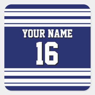 Sticker Carré Navy Blue White Team