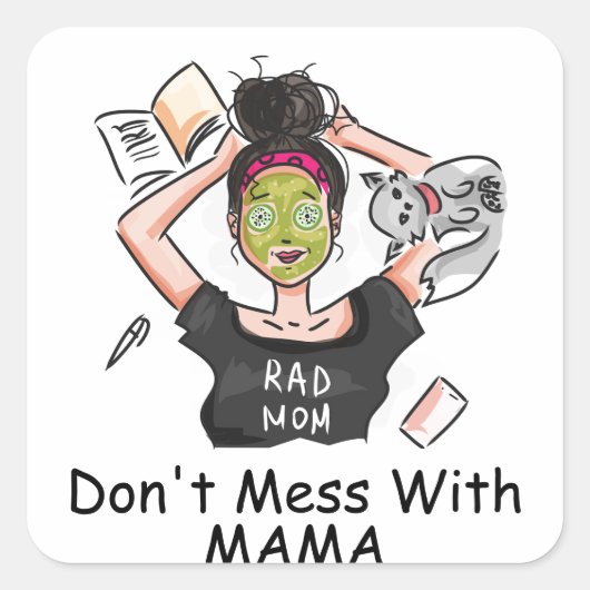 Sticker Carré N'ayez pas de mal avec maman (Devant)