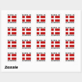 Sticker Carré Né à Denmark Black (Feuille)