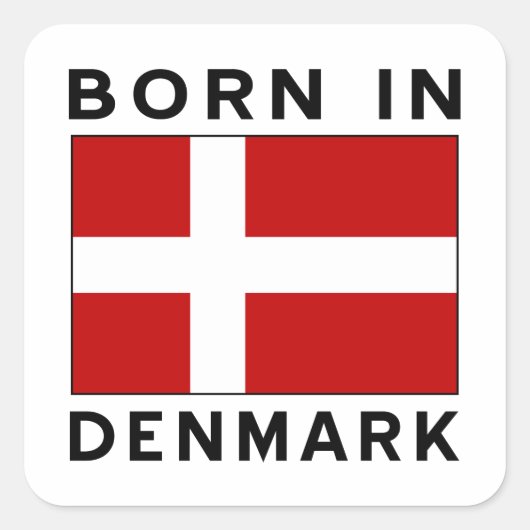 Sticker Carré Né à Denmark Black (Devant)