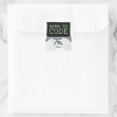 Sticker Carré Né dans le code (Sac)