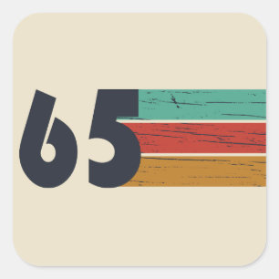 Sticker Carré Né en 1965 vintage 60e anniversaire cadeau