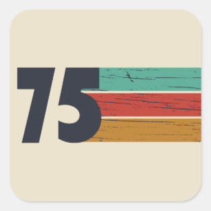 Sticker Carré Né en 1975 cadeau vintage 50e anniversaire