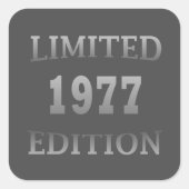 Sticker Carré Né en 1977 anniversaire édition limitée (Devant)