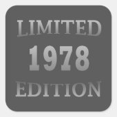 Sticker Carré né en 1978 anniversaire édition limitée (Devant)