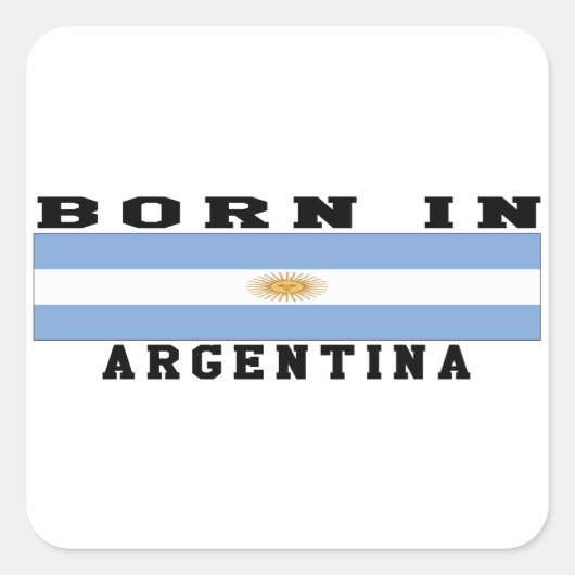 Sticker Carré Né En Argentine (Devant)