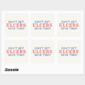 Sticker Carré Ne pas avoir d'Ulcères (Feuille)