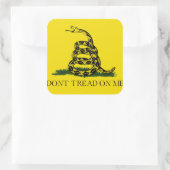 Sticker Carré Ne pas foutre sur moi Gadsden drapeau américain (Sac)