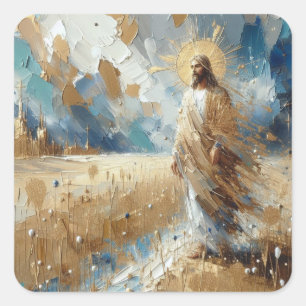 Sticker Carré Ne Pas Troubler Votre Coeur - Jesus Series Art