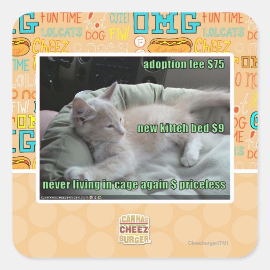 Sticker Carré Ne plus jamais vivre dans une cage (Devant)