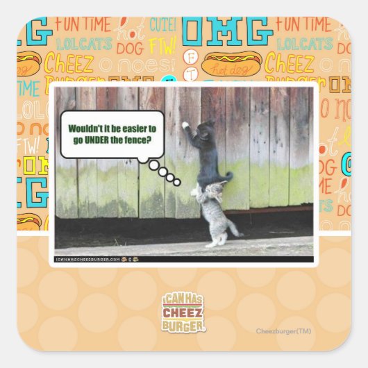 Sticker Carré Ne serait-ce pas plus facile (Devant)