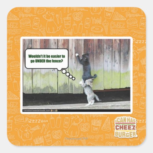 Sticker Carré Ne serait-ce pas plus facile (Devant)