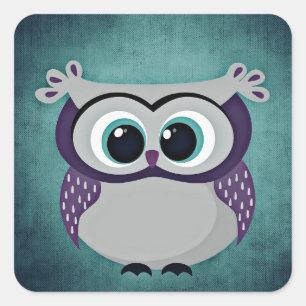 Sticker Carré Ne sois pas un hibou bleu