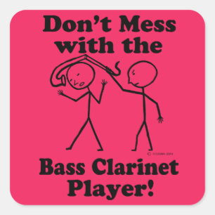 Sticker Carré Ne vous mêlez pas du Carré du bassiste Clarinet Pl