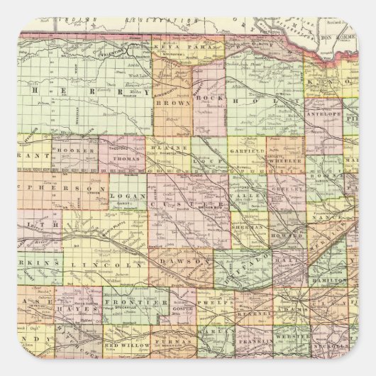 Sticker Carré Nebraska 4 (Devant)