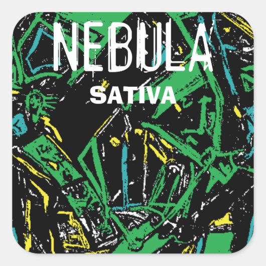 STICKER CARRÉ NÉBULEUSE SATIVA (Devant)