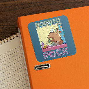 Sticker Carré Née pour le Rock (Texte modifiable) Groundhog qui