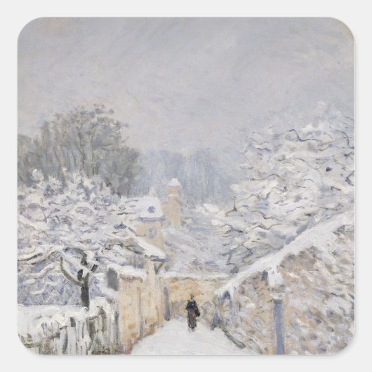 Sticker Carré Neige à Louveciennes, 1878 (Devant)