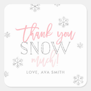 Sticker Carré NEIGE de Merci beaucoup de rose d'argent