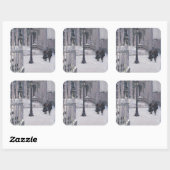 Sticker Carré Neige en dehors de St. Paul's 2009 (Feuille)